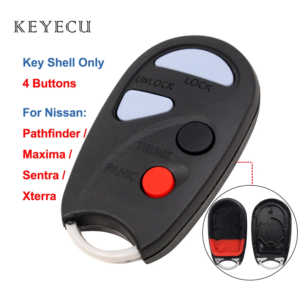 

Remote Key Fob Shell Case Cover Replacement 4 Buttons for Nissan Maxima Sentra Pathfinder Xterra