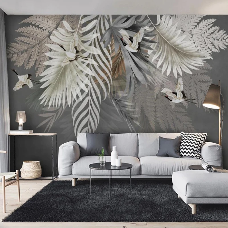 Custom Wall Painting 3D Hand Painted Plant Leaves Photo Wallpaper For Bedroom Study Living Room TV Background Papier Peint Mural