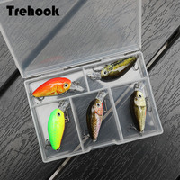 TREHOOK 36mm 3.6g 5pcs Mini Crankbait Fishing Lures Topwater Artificial Hard Bait Minnow Swimbait Wobblers Carp Fishing Lure Set