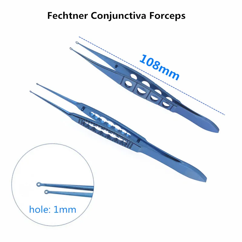 1pcs Titanium Ophthalmic  Fechtner Conjunctiva Forcep ophthalmic eye surgical instrument