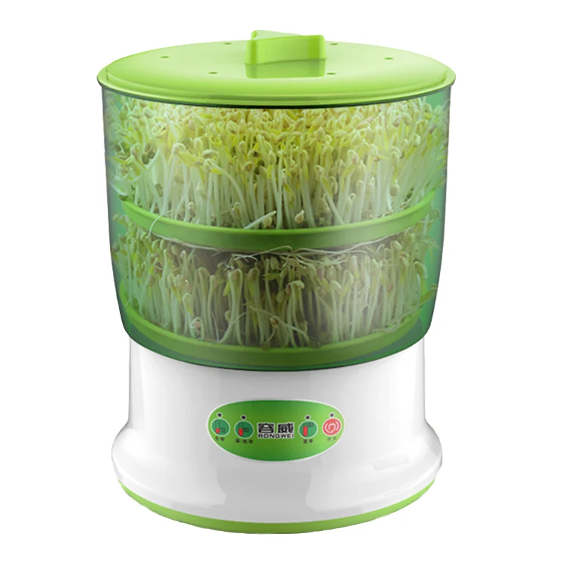 

220V 20W Intelligent Microcomputer Control Double Bean Sprouts Machine Household Electric Bean Sprouts Maker EU/AU/UK/US Plug