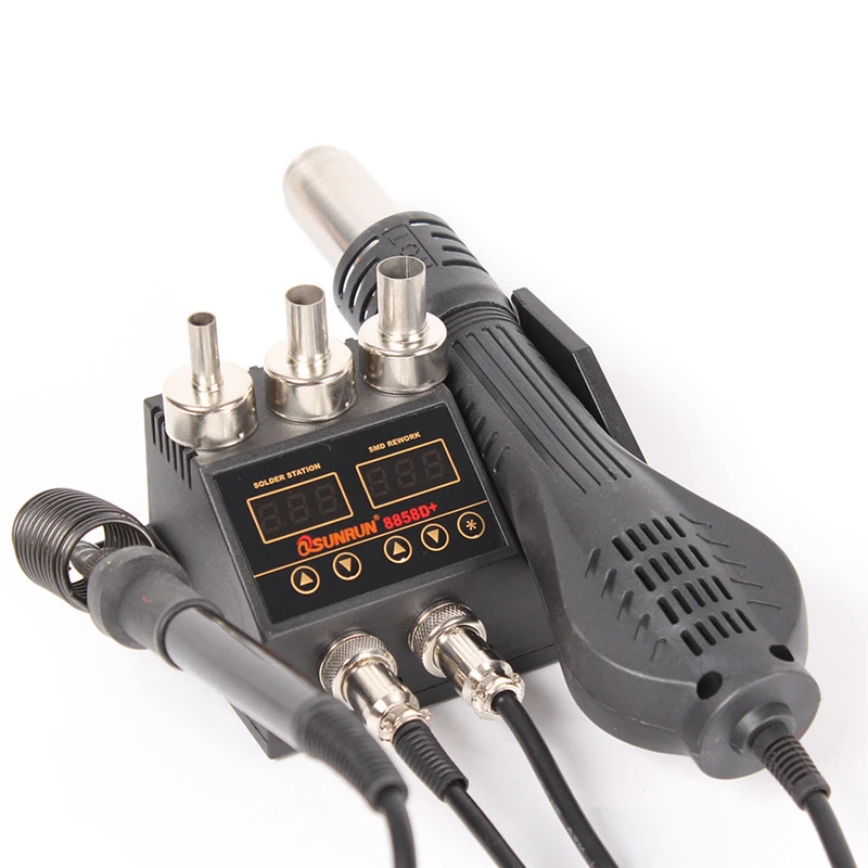 2 In 1 760W Soldering Station LCD Digital Display Welding Rework Station For Cell-phone BGA SMD PCB IC Repair Solder Tools 8858D