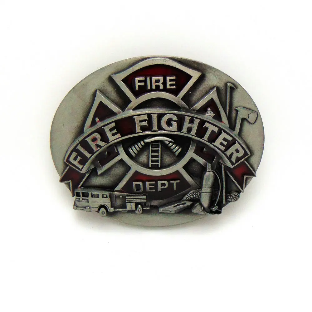 

Western cowboy belt buckle FIRE FIGHTER tool personality men's belt accessories zinc alloy oil drop