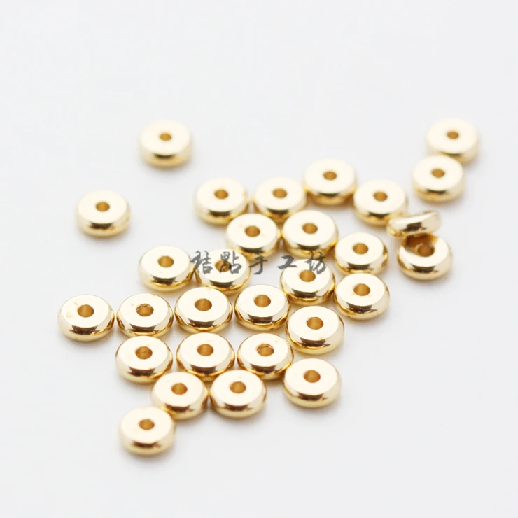 Element do rękodzieła - Mosiężna przekładka rondelka - 4x1,4mm (1735C) — zdjęcie 4
