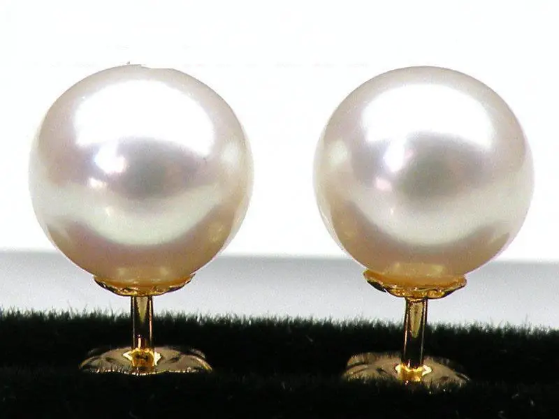 TOP 7-8MM AAA+++ GRADE PERFECT ROUND WHITE AKOYA PEARLS EARRING