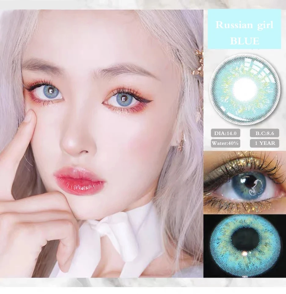 Bio-essence 1Pair Myopia Lenses Color Contact Lenses for Eyes Lenses With Diopters Prescription Fashion Lenses Blue Eye Lenses