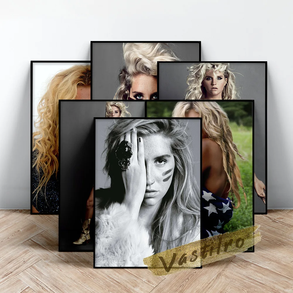 

Kesha Singer Poster, Music Female Star Wall Art, Beautiful Woman Wall Painting, Beauty Portrait Art Prints, Kesha Fans Collect