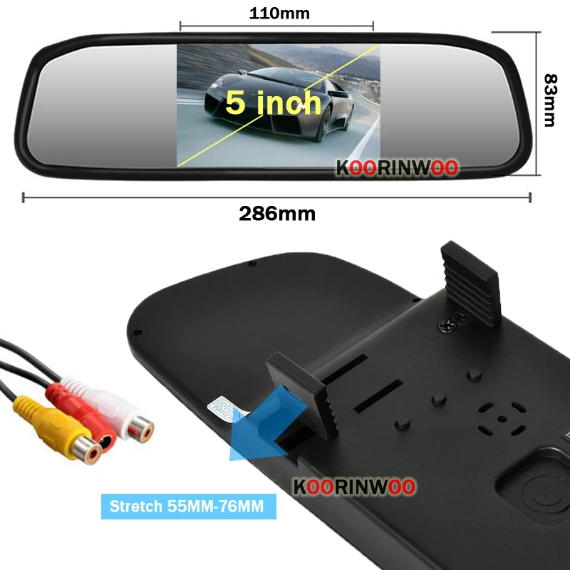 Koorinwoo Smart Car Parking System Reverse Backup 4 Radar Parkmaster Car Rear view Camera Parktronic Multicolor With Car Monitor