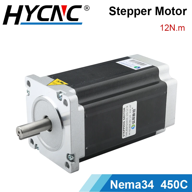 Nema 34 Stepping Motor 450C 2-Phase 12Nm 6.0A Drive Motor 4-Lead Cable For Laser Engraving Of CNC Woodworking Machine Tools