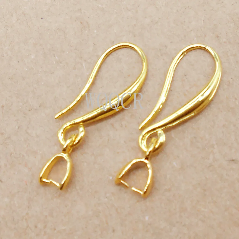 10PCS Hook-shaped 18K Gold Smooth Surface Ear Hook + Clip DIY Jewelry Accessories for Women's Earring Jewelry Making