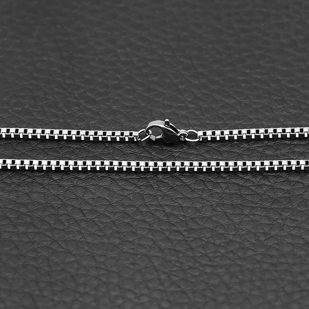 Edelstahl-Boxkettenhalskette DIY Schmuckzubehör für Männer und Frauen Großhandel Gliederketten Zubehör 1,5mm 2mm 2,5mm 3mm – Detail 4