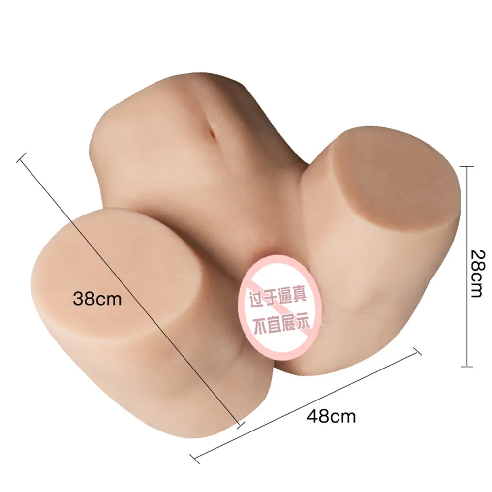 15KG Silicone Big Ass Double Channel Male Adult Sex Toy Inverted Mold Half Body Doll 1:1Big Ass Male Masturbator For Men