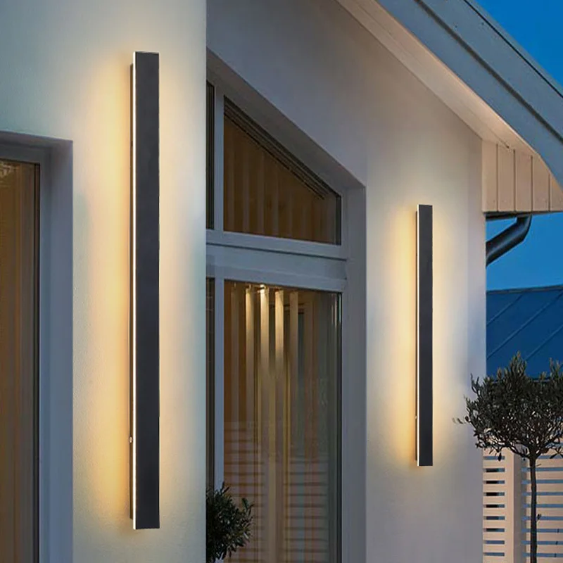 Impermeável LED Lâmpada de parede, ao ar livre Longo Luz Moderna, Jardim Porch, Villa Porta, Pátio, Varanda Sconce, Luminária, IP65, 110V, 220V