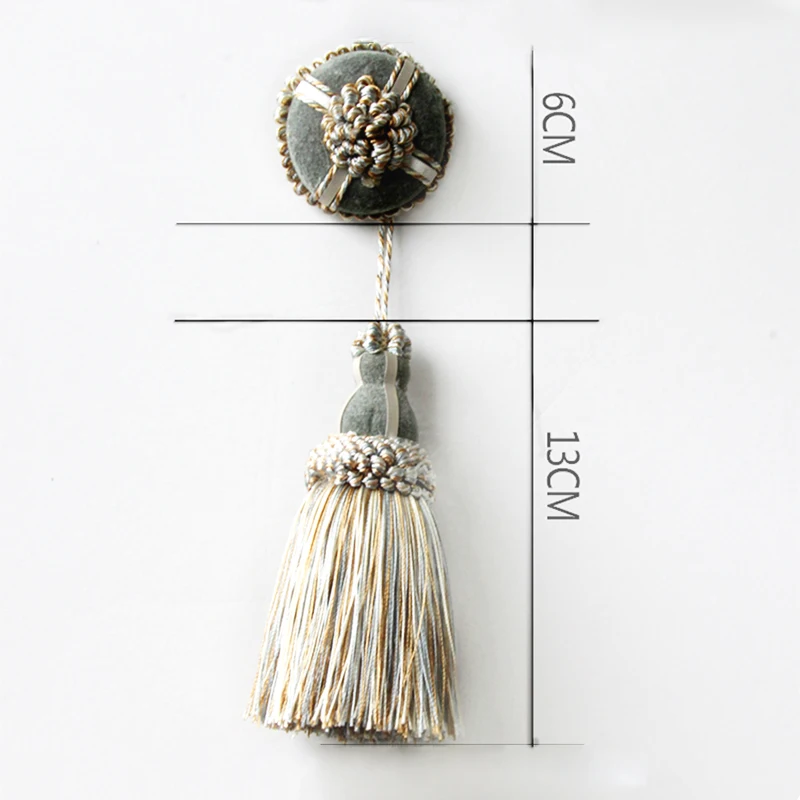 2Pcs Flower Tassel Pin Hanging Pendant Decoration Curtain Accessories Fringe Silk Thread Handmade Crafts Key Tassels Pendant