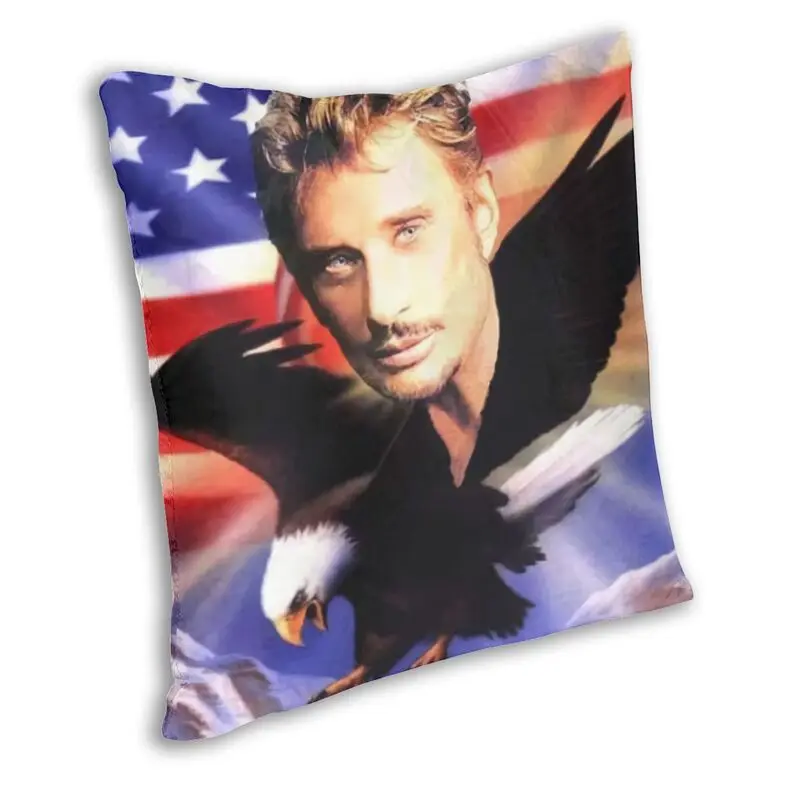 Johnny Hallyday Cushion Cover Double-sided 3D Print Singer French France Throw Pillow Case for Living Room Pillowcase Home Decor