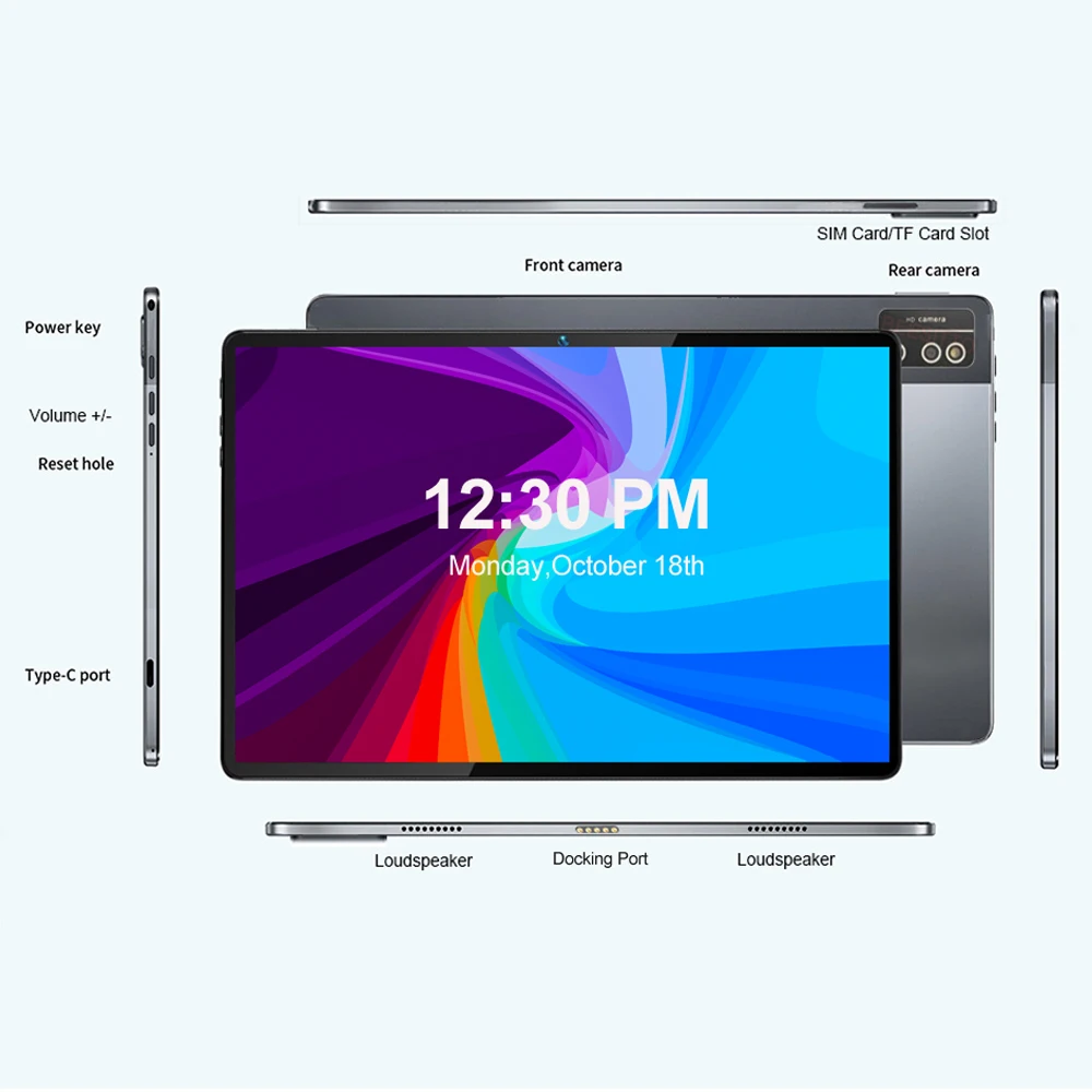 Túi Đựng Máy Tính Bảng 10 Inch 2K Màn Hình LCD Octa Core RAM 6GB 128GB ROM Android 10 Viên Dual camera Wifi GPS