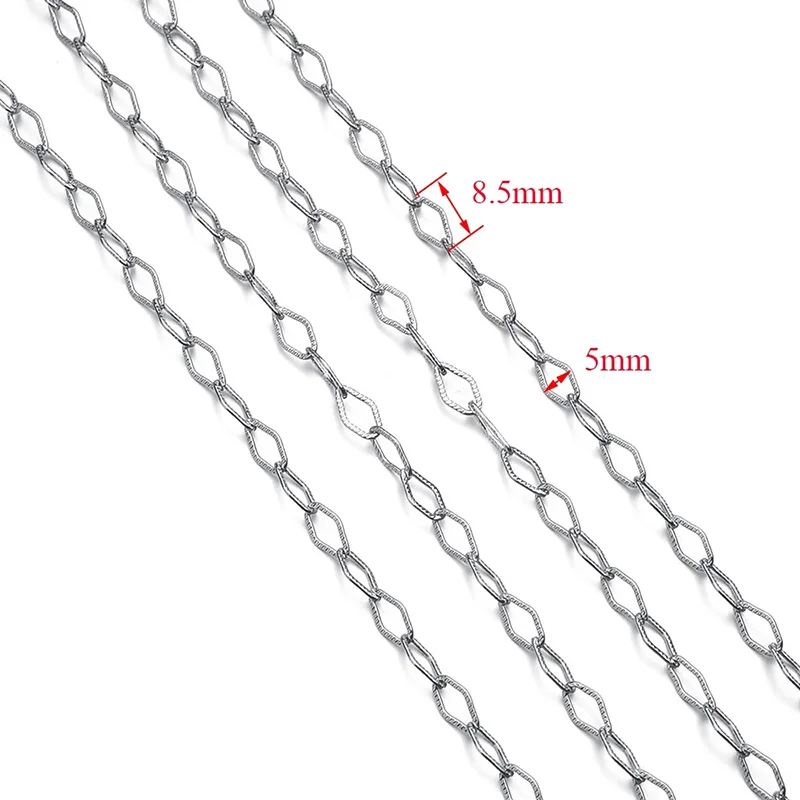 1 قطعة 5 مللي متر الفولاذ المقاوم للصدأ المعين شكل سلاسل DIY بها بنفسك خلخال سوار القلائد صنع المجوهرات النتائج اكسسوارات