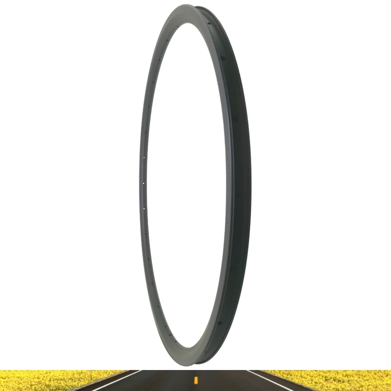 700C 24X23mm Road Carbon Rim 390g 24mm Deep 23mm Wide Disc or V Brake Clincher UD 3K 16 18 20 21 24 28 32 36 Hole