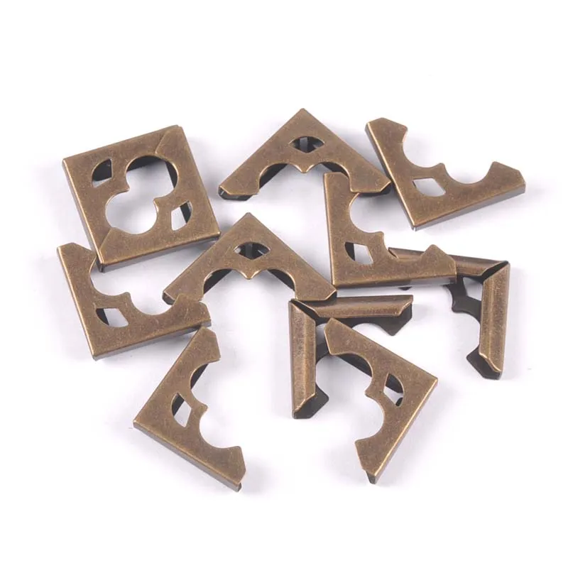 50pcs 16x16mm Antique Metal Book Scrapbooking Notebook Albums Menus Folders Corner Protectors Bronze Tone C3053