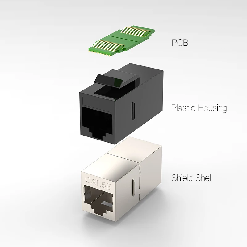 Linkwylan Keystone Jack Rj45 Inline Coupler for CAT6A/CAT6/CAT5E  Sheilded RJ45 8P8C Female to Female Insert Coupler