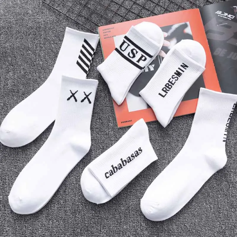 Men\'s Cotton Socks Large Big Plus Size 45 46 48 Business Short Socks White Classic Sox Hip Hop Meias Calcetines Hombre Male Soks