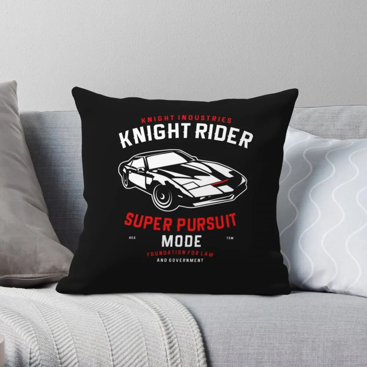 Knight Rider KITT Super Pursuit Diecast Square Pillowcase Polyester Linen Velvet Pattern Zip Decor Car Cushion Cover Wholesale