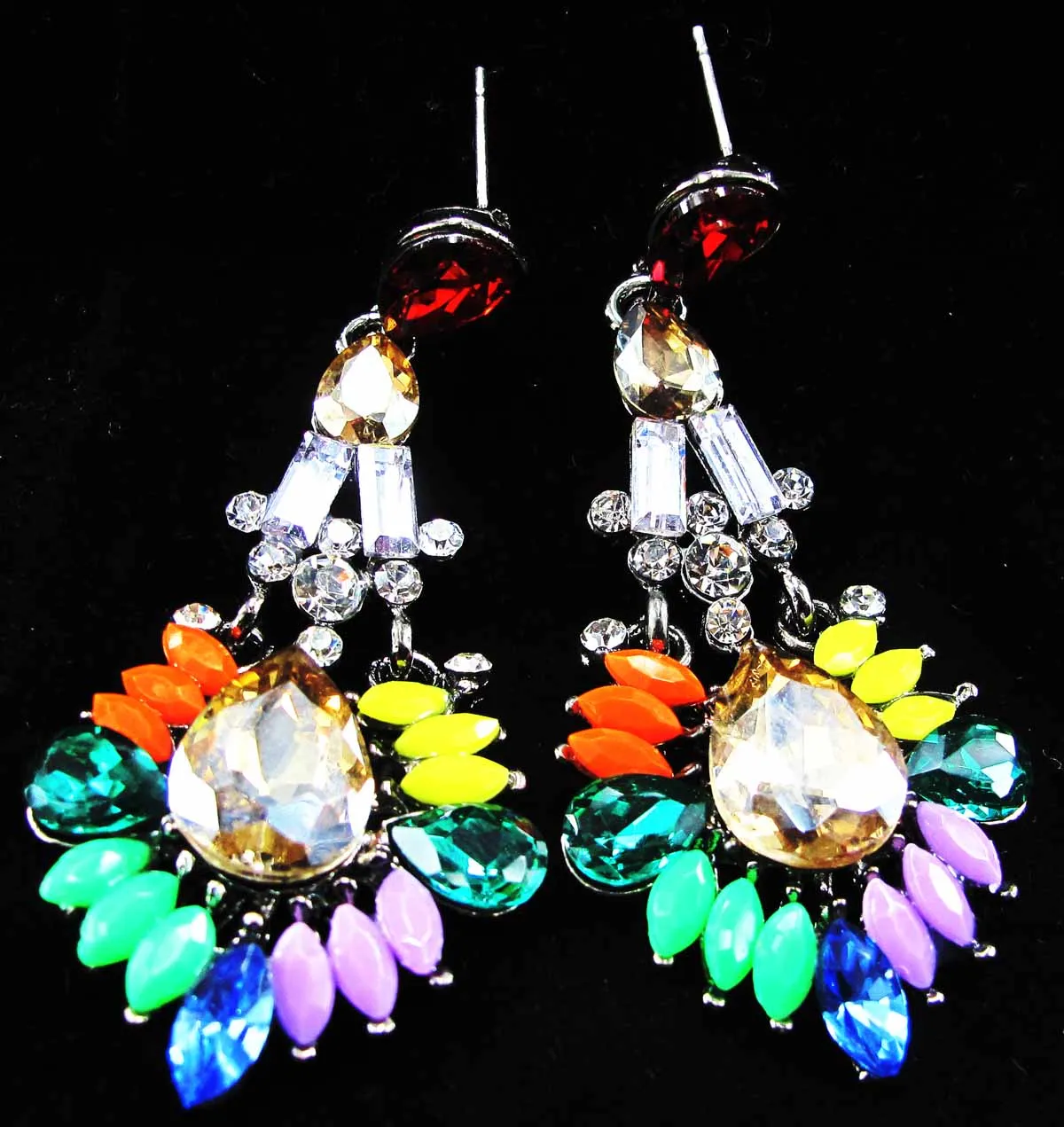 Ювелирные изделия YaYi, модное богемное мульти Стекло Хрустальные Стразы длинные висячие серьги для женщин древнее золото Цвет одежда повязка для ушей длинные серьги с кисточками