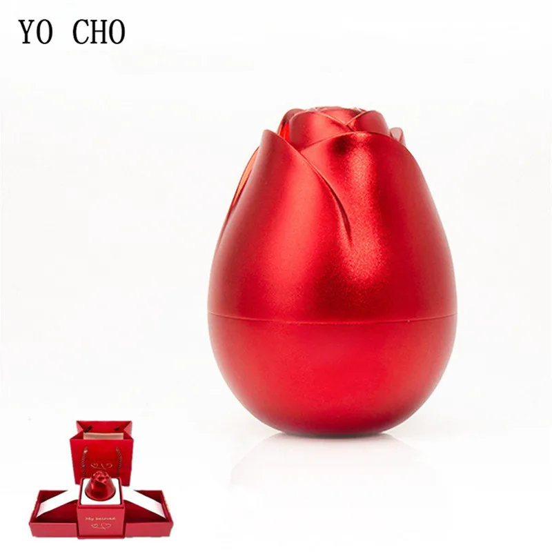 Creative simulation flower rose metal rose jewelry box confession gift box home decoration girlfriend gift