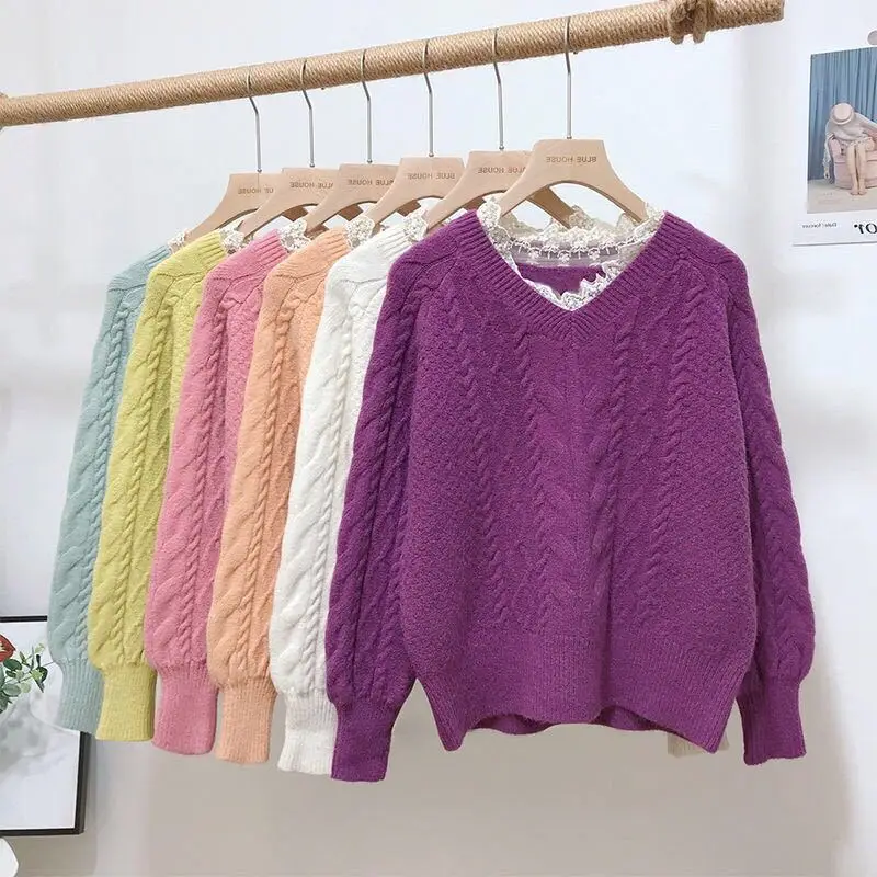 Cheap wholesale 2021 spring autumn  new fashion casual warm nice women Sweater woman female OL  harajuku sweater Vt157