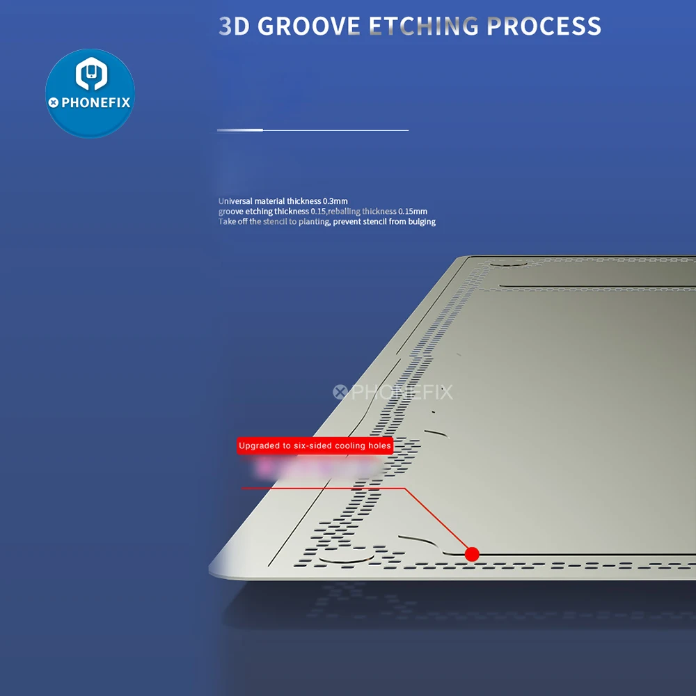 Thợ Cơ Khí 3D-12Pro Giữa Khung Reballing Stencil 2 Mặt Định Vị Tín Trồng Thép Lưới Cho iPhone 12/12 Pro Sửa Chữa