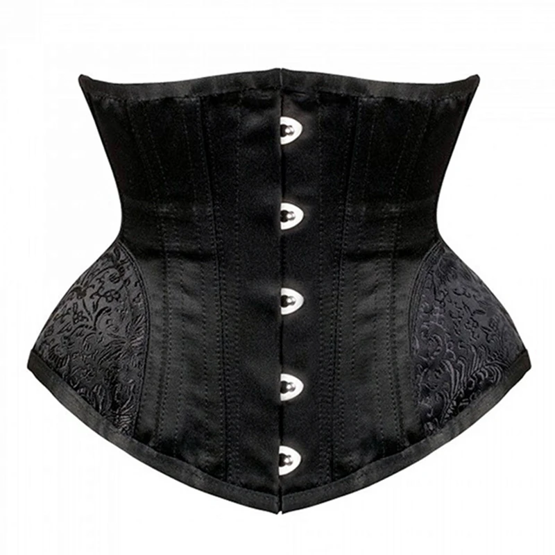 

5 Buttons Vintage Underbust Corset Women Waist Cinchers 14 Steel Boned Bustiers Short Corsets Back Support Slender Waist Sheaths