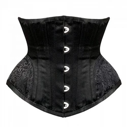 5 Buttons Vintage Underbust Corset Women Waist Cinchers 14 Steel Boned Bustiers Short Corsets Back Support Slender Waist Sheaths