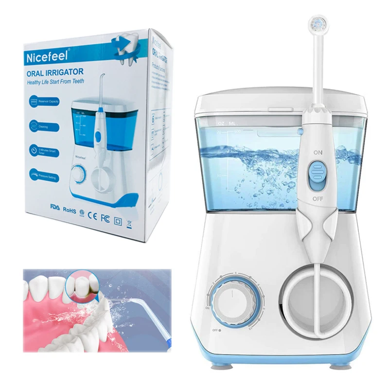 Water Flosser Oral Irrigator 600ML Dental Water Teeth Cleaner 8 Water Tips 10 Pressures Electric Dental Pick Flosser For Braces