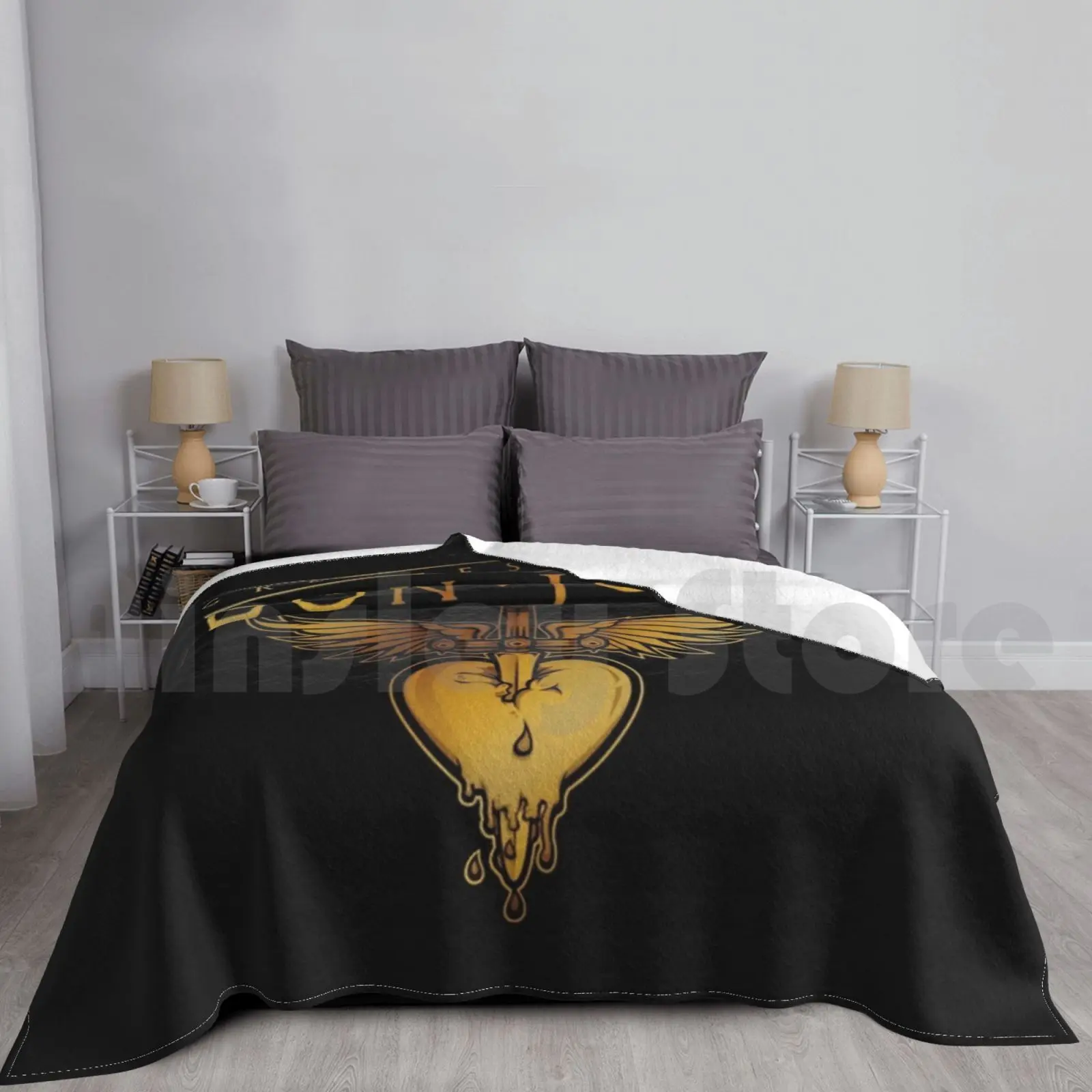 Best Seller Music Rock N Roll Blanket For Sofa Bed Travel