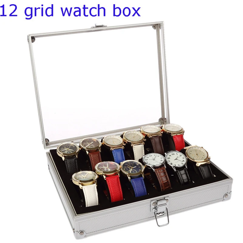 

6/12 Grid Aluminum Box Watch Box Watch Storage Box Display Box Jewelry Box Watches Holder Watch Collection Storage Box