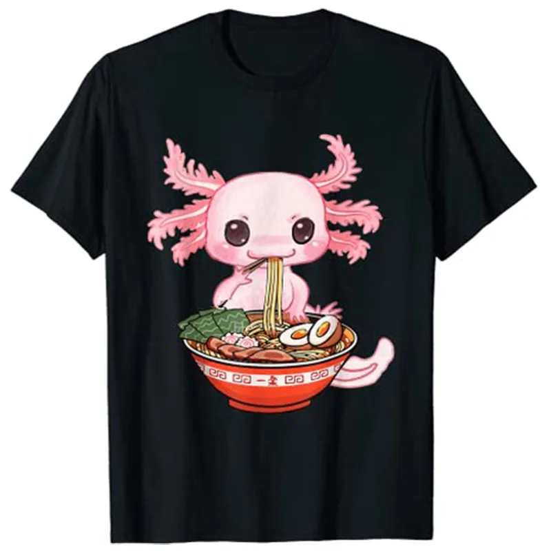 Kawaii Axolotl Ramen Noodles Japanese Anime Otaku Nu Goth T-Shirt