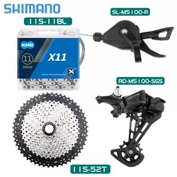 Shimano Deore Mountain Bike Derailleur, MTB volante, grupo de 11 velocidades, corrente 11V KMC X11, SL-M5100, M5100SGS, 40 T, 42 T, 46 T, 50 T, 52T