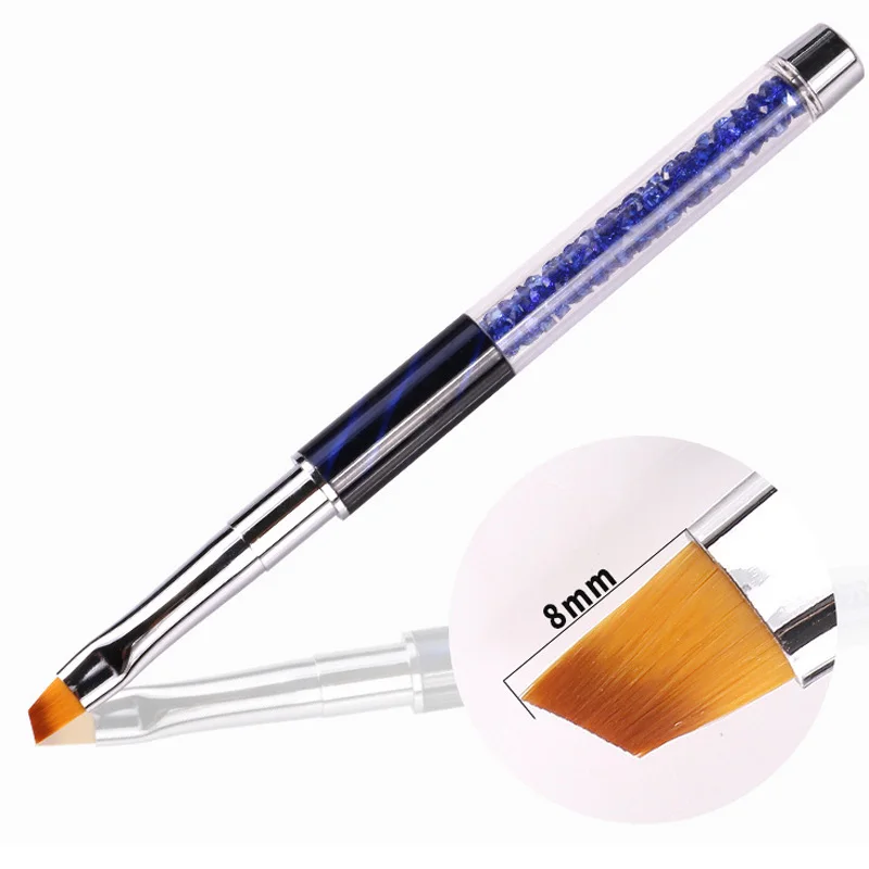 

Oblique Head Nail Art UV Gel Brush Pen Rhinestone Diamond Nail Polish Liner Brush Flower Carving Painting Drawing Manicure Tool