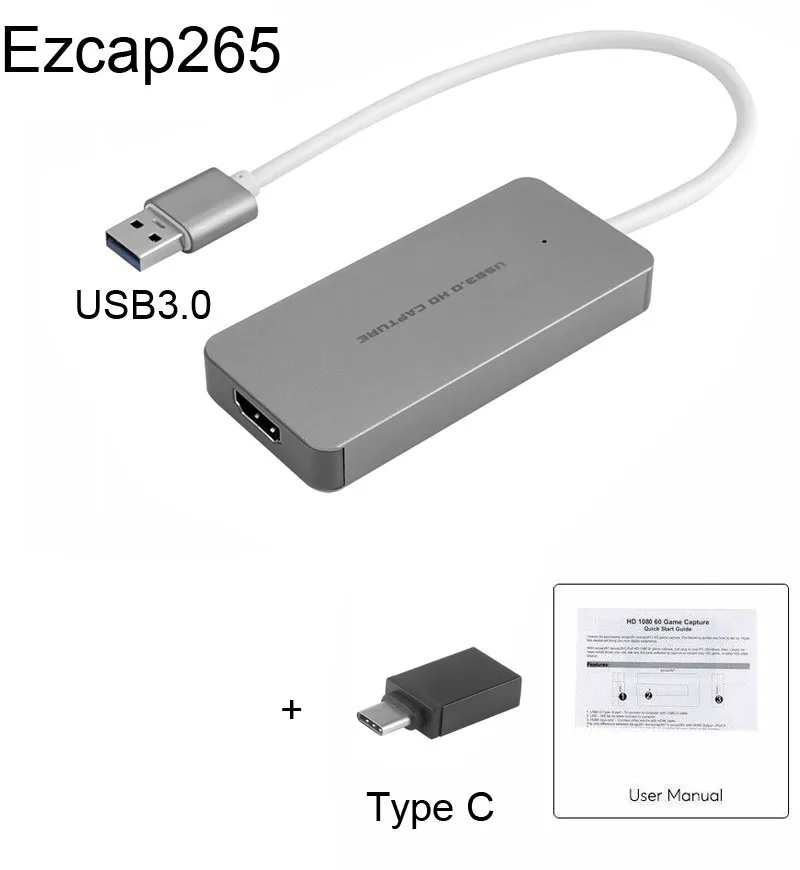 Ezcap USB 3.0 HD Video Capture Game Video Recorder 1080P Live Sreaming Converter Plug and Play dla XBOX One PS3 PS4 WII U