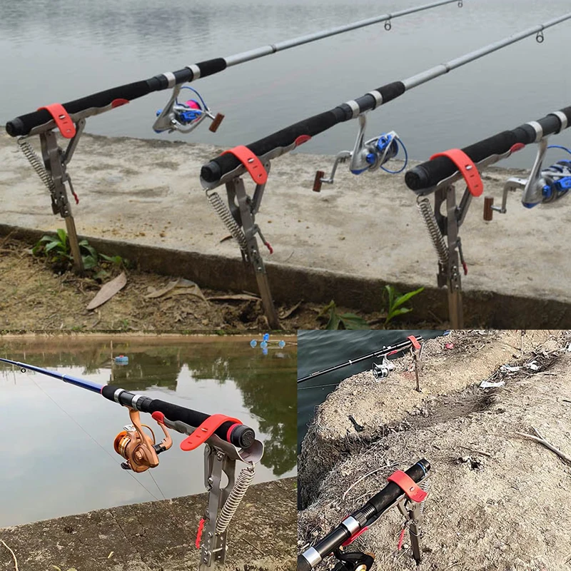 Fishing Rod Holder Automatic Spring Full Stainless Steel Adjustable  Sensitivity Folding fishing accessory stand for fishing rod - AliExpress 18