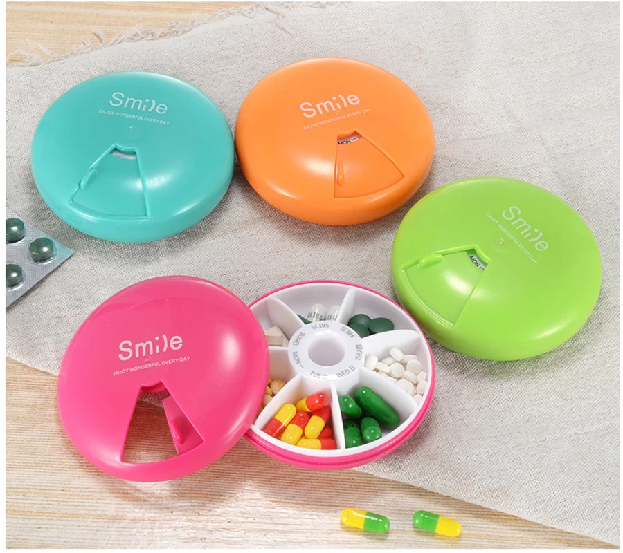 Outdoor Medicine Box Holder Organiser Case Pill Organizer 7 Days Weekly Pill Box Travel Pill Case Splitters Storage  Container