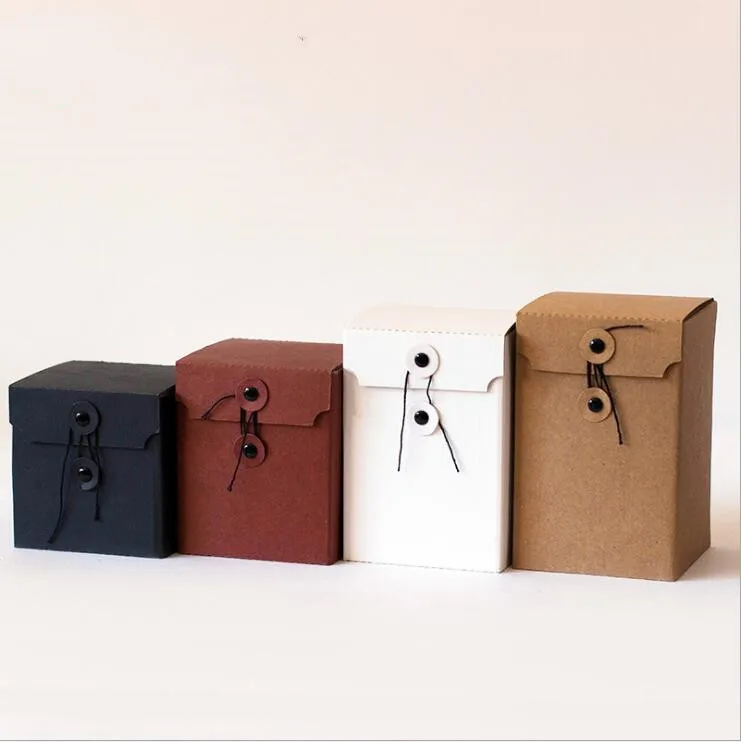 Kraft Folding Gift Box, Corrugated Paper Flip Carton, Small Storage Paper Box for Can Tea Packaging Box, 5Pcs