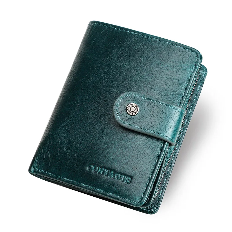CONTACT'S Echtes Leder RFID Vintage Brieftasche Männer Mit Münzfach Kurze Brieftaschen Kleine Zipper Brieftasche Mit Kartenhalter Mann Geldbörse