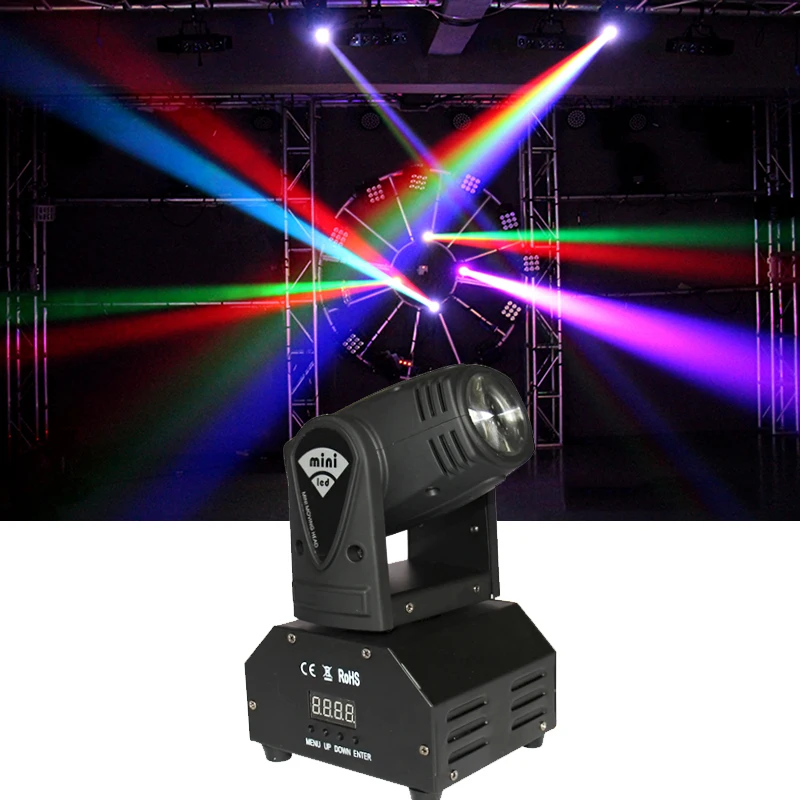 

Powerful 10W RGBW Mini Led Beam Moving Head 10W Spot Wash RGBW 4 In 1 Stage Effect DMX 512 KTV DJ Party Lite Disco Wedding Club