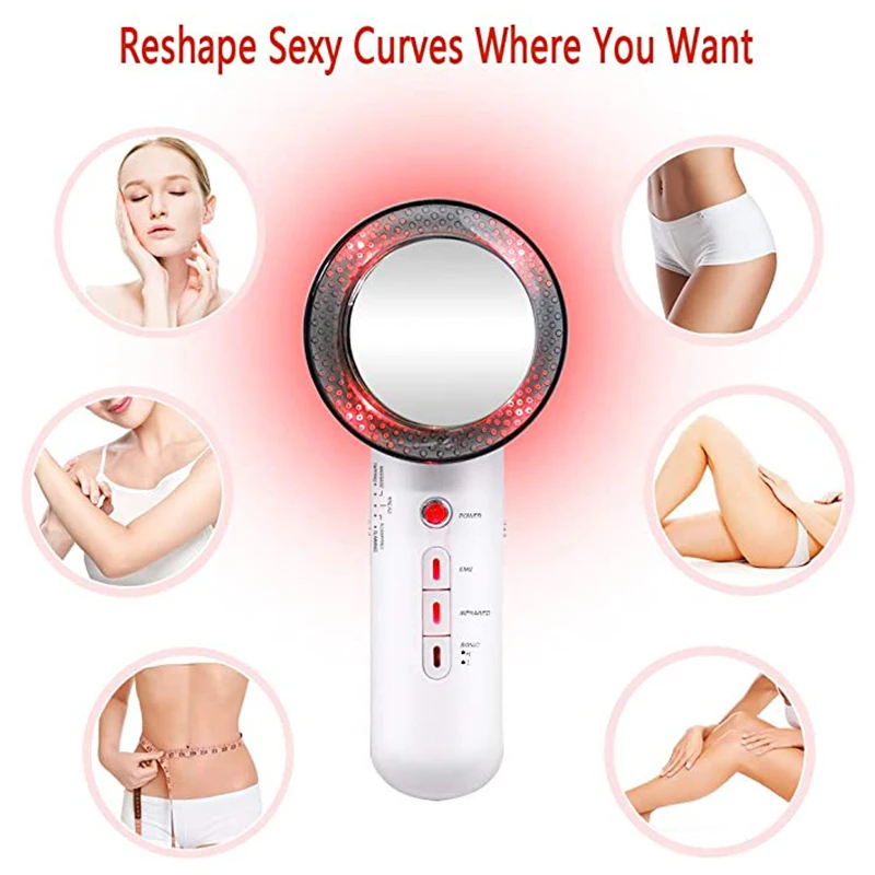 Ultrasound Cavitation EMS Body Slimming Fat Burning Weight Loss Infrared Ultrasonic Wave Therapy Beauty Body Slimming Machine W6