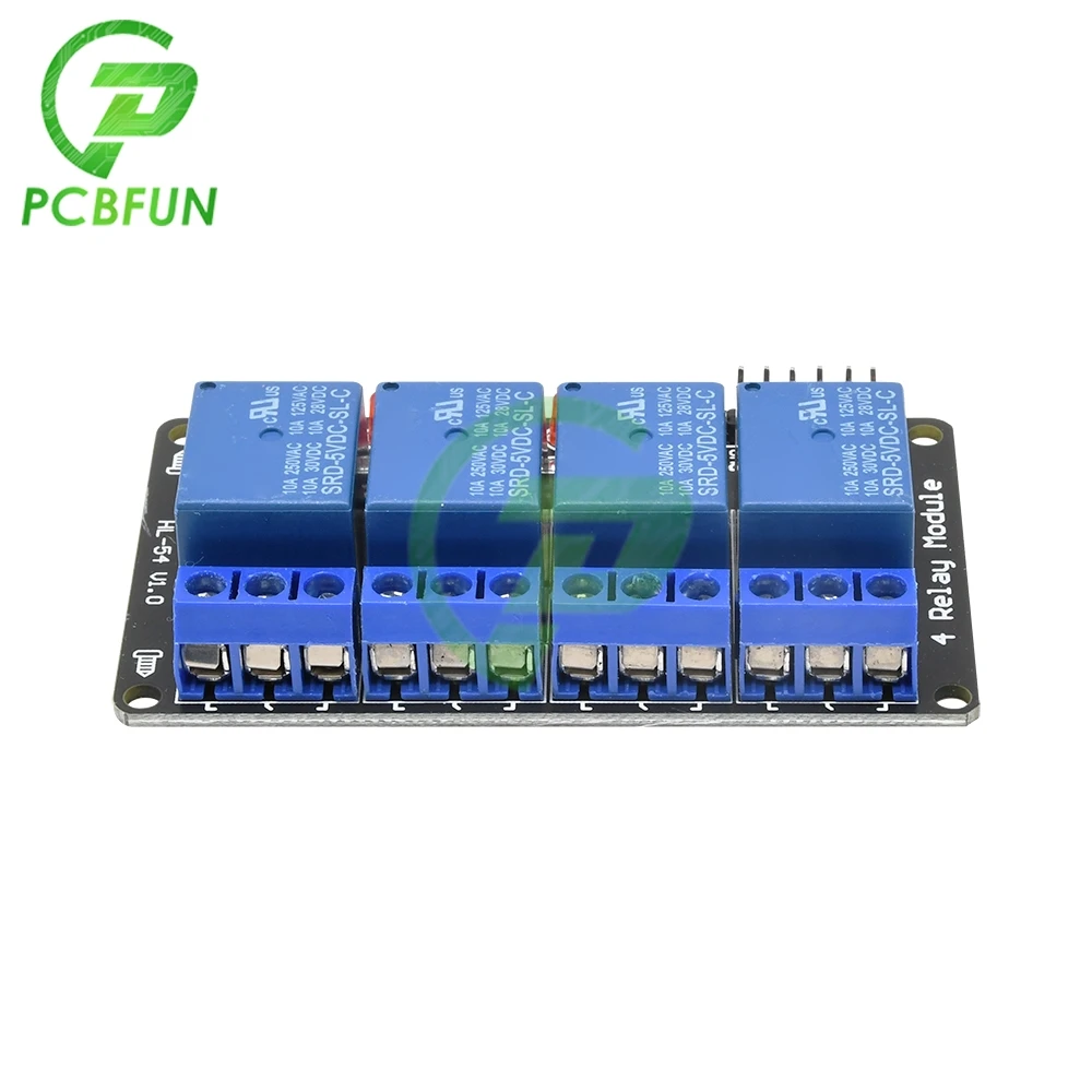 5V Eight 4 Channel 4 CH Relay Module For PIC AVR DSP ARM For Arduino Max Output DC 30V 10A AC 250V 10A SINGLE SPDT Relay