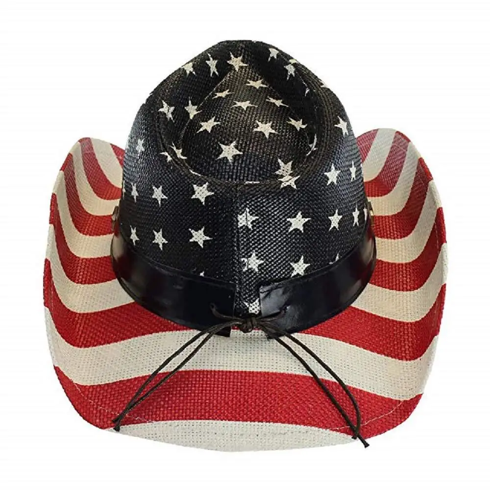 2021 new cowboy hat American flag retro curling hat western cowboy hat outdoor riding hat travel sports hat