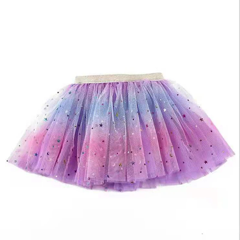 Girls Skirts Baby Ballet Dance Rainbow Tutu Toddler Star Glitter Printed Ball Gown Party Clothes Kids Skirt Children Clothe