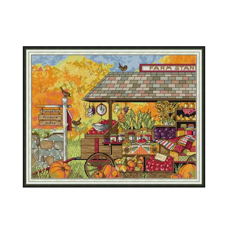 

Agricultural Products Cross Stitch Kit, Printed Canvas, Sewing, DIY, Handmade Needlework, 14CT, 11CT, Count