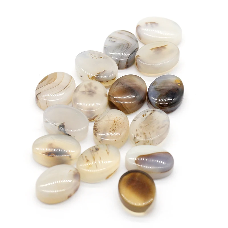 

Natural Stone Ocean Agate Stone High Thick Oval Bead DIY Ring Pendant Earring Jewelry Accessories